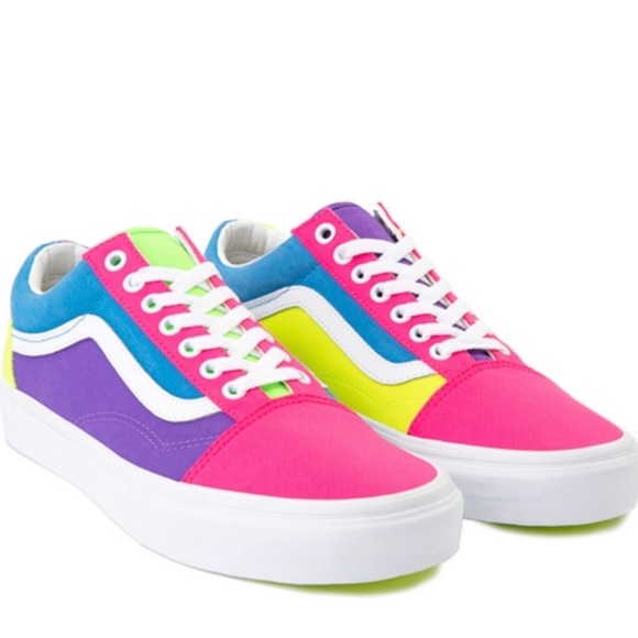 Vans Shoes - NEW VANS OLD SKOOL COLOR BLOCK  NEON FLUORESCENT BRIGHT SNEAKERS SZ M, W 9.5